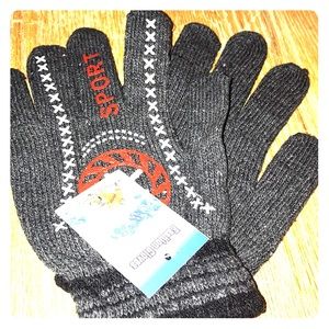 New men’s gloves w sports emblem knit